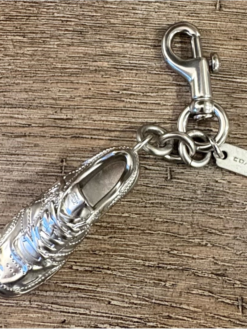 Coach Silver Sneaker Keychain Charm -